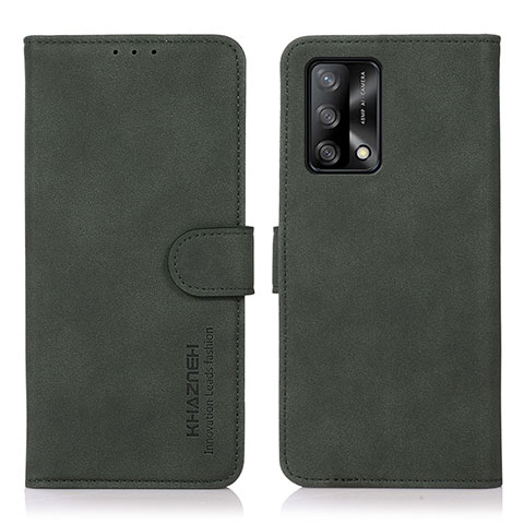 Custodia Portafoglio In Pelle Cover con Supporto D08Y per Oppo F19 Verde