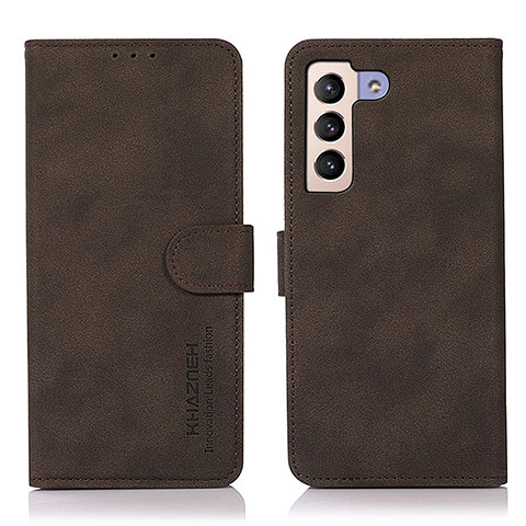 Custodia Portafoglio In Pelle Cover con Supporto D08Y per Samsung Galaxy S21 Plus 5G Marrone