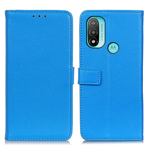 Custodia Portafoglio In Pelle Cover con Supporto D09Y per Motorola Moto E30 Cielo Blu