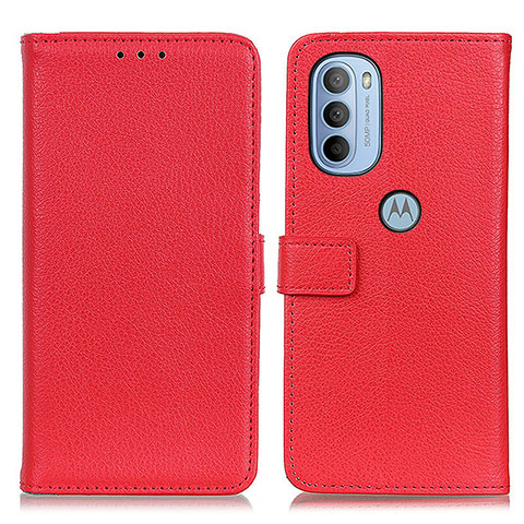 Custodia Portafoglio In Pelle Cover con Supporto D09Y per Motorola Moto G31 Rosso