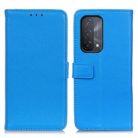 Custodia Portafoglio In Pelle Cover con Supporto D09Y per Oppo A74 5G Cielo Blu