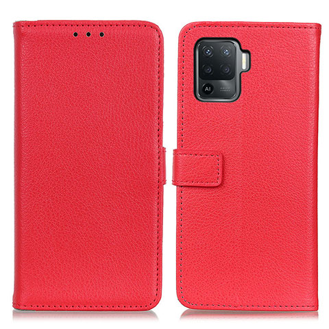 Custodia Portafoglio In Pelle Cover con Supporto D09Y per Oppo A94 4G Rosso