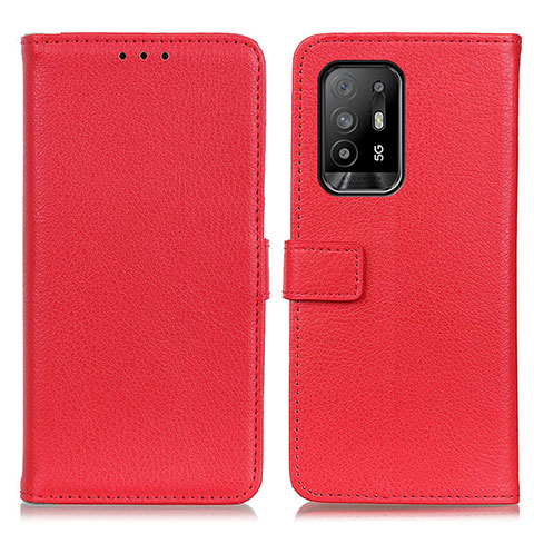 Custodia Portafoglio In Pelle Cover con Supporto D09Y per Oppo A95 5G Rosso