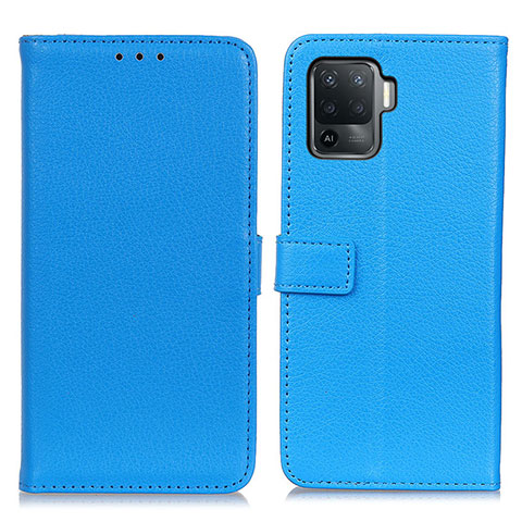 Custodia Portafoglio In Pelle Cover con Supporto D09Y per Oppo Reno5 F Cielo Blu