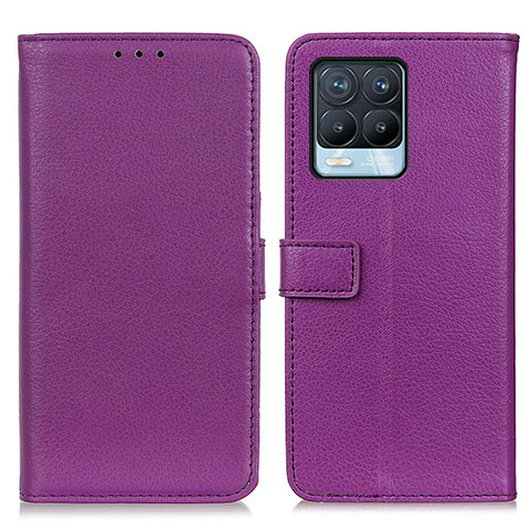 Custodia Portafoglio In Pelle Cover con Supporto D09Y per Realme 8 Pro Viola