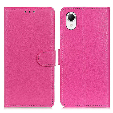 Custodia Portafoglio In Pelle Cover con Supporto D09Y per Samsung Galaxy A23 5G SC-56C Rosa Caldo