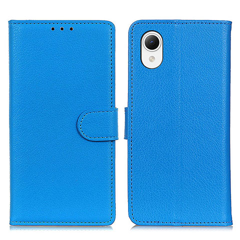 Custodia Portafoglio In Pelle Cover con Supporto D09Y per Samsung Galaxy A23e 5G Cielo Blu