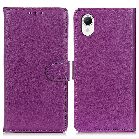 Custodia Portafoglio In Pelle Cover con Supporto D09Y per Samsung Galaxy A23e 5G Viola