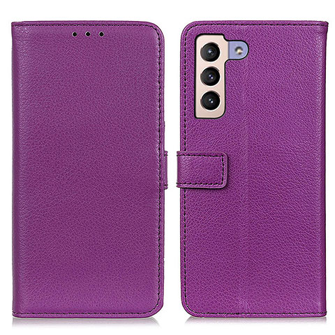 Custodia Portafoglio In Pelle Cover con Supporto D09Y per Samsung Galaxy S21 5G Viola