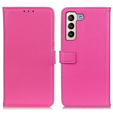 Custodia Portafoglio In Pelle Cover con Supporto D09Y per Samsung Galaxy S21 Plus 5G Rosa Caldo