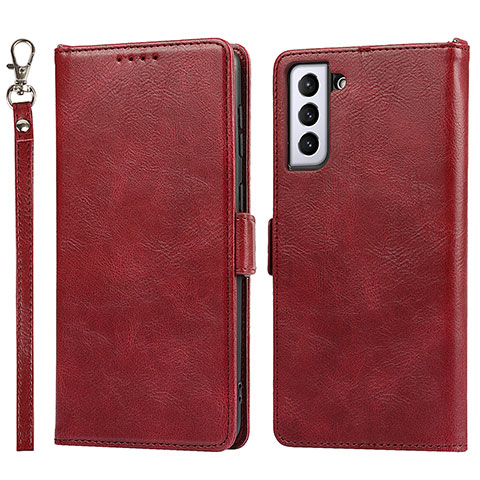 Custodia Portafoglio In Pelle Cover con Supporto D10T per Samsung Galaxy S22 5G Rosso