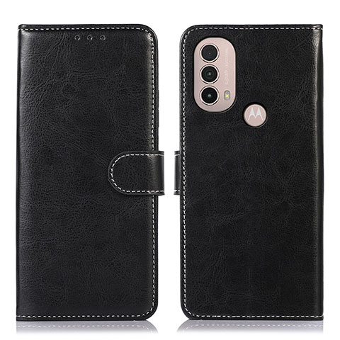 Custodia Portafoglio In Pelle Cover con Supporto D10Y per Motorola Moto E20 Nero