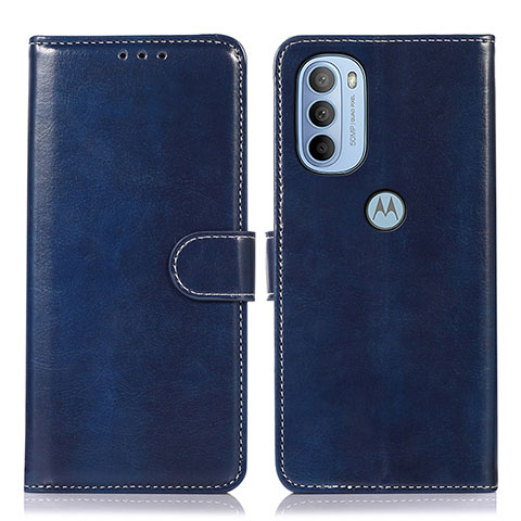 Custodia Portafoglio In Pelle Cover con Supporto D10Y per Motorola Moto G41 Blu