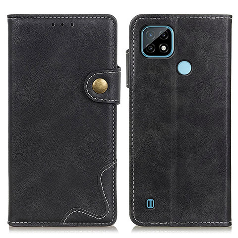 Custodia Portafoglio In Pelle Cover con Supporto D10Y per Realme C21 Nero