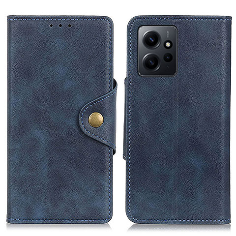 Custodia Portafoglio In Pelle Cover con Supporto D10Y per Xiaomi Redmi Note 12 4G Blu