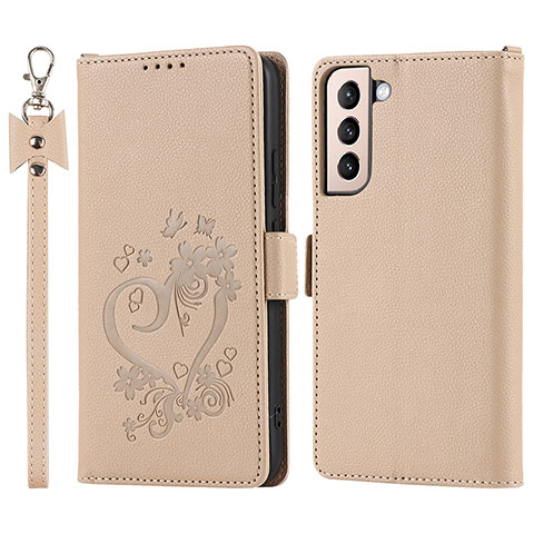 Custodia Portafoglio In Pelle Cover con Supporto D11T per Samsung Galaxy S21 5G Oro