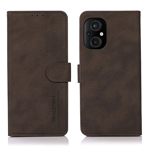 Custodia Portafoglio In Pelle Cover con Supporto D11Y per Xiaomi Poco M5 4G Marrone