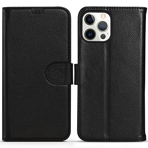 Custodia Portafoglio In Pelle Cover con Supporto DL1 per Apple iPhone 14 Pro Nero