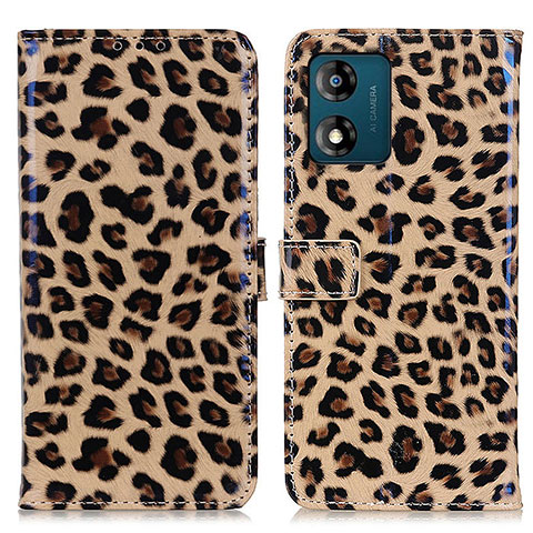 Custodia Portafoglio In Pelle Cover con Supporto DY01 per Motorola Moto E13 Marrone