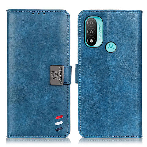 Custodia Portafoglio In Pelle Cover con Supporto DY01 per Motorola Moto E40 Blu