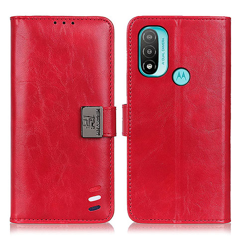 Custodia Portafoglio In Pelle Cover con Supporto DY01 per Motorola Moto E40 Rosso