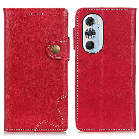 Custodia Portafoglio In Pelle Cover con Supporto DY01 per Motorola Moto Edge 30 Pro 5G Rosso