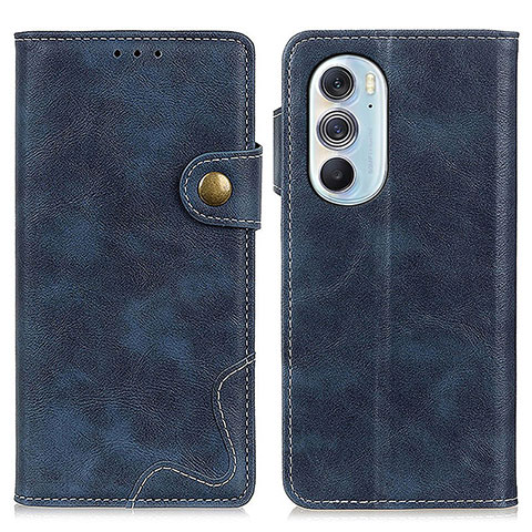 Custodia Portafoglio In Pelle Cover con Supporto DY01 per Motorola Moto Edge X30 5G Blu