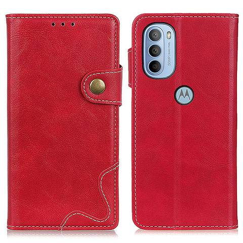 Custodia Portafoglio In Pelle Cover con Supporto DY01 per Motorola Moto G31 Rosso