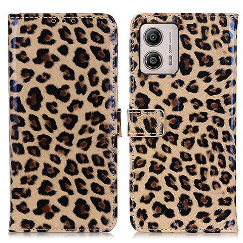 Custodia Portafoglio In Pelle Cover con Supporto DY01 per Motorola Moto G53j 5G Marrone