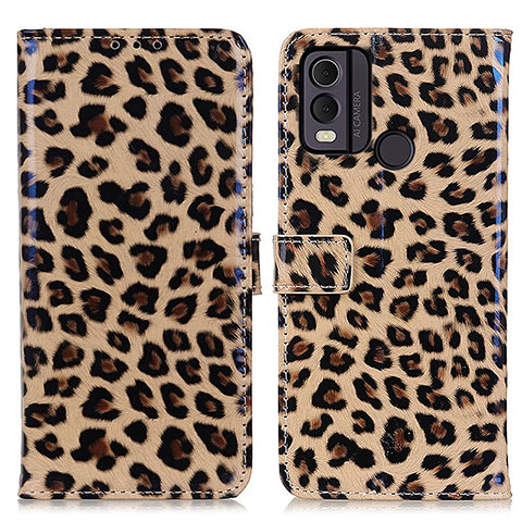 Custodia Portafoglio In Pelle Cover con Supporto DY01 per Nokia C22 Marrone