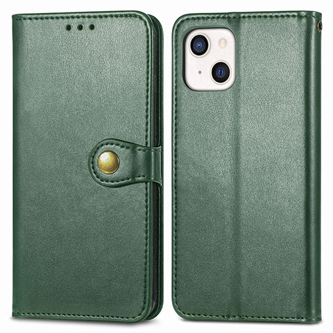 Custodia Portafoglio In Pelle Cover con Supporto F01 per Apple iPhone 13 Mini Verde