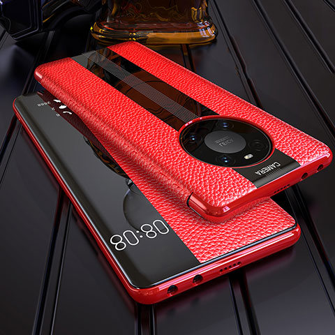 Custodia Portafoglio In Pelle Cover con Supporto F05 per Huawei Mate 40E Pro 4G Rosso