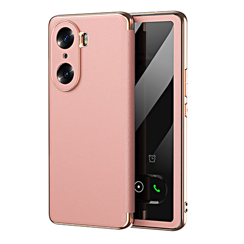 Custodia Portafoglio In Pelle Cover con Supporto GS1 per Huawei Honor 60 5G Oro Rosa