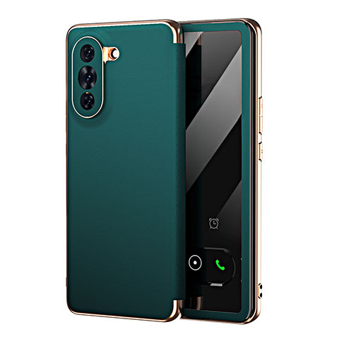 Custodia Portafoglio In Pelle Cover con Supporto GS1 per Huawei Nova 10 Pro Verde