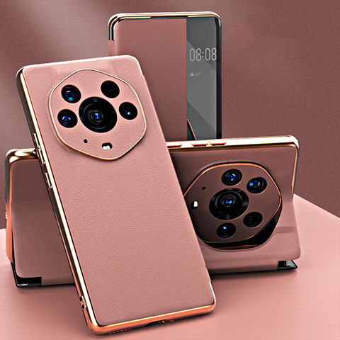 Custodia Portafoglio In Pelle Cover con Supporto GS2 per Huawei Honor Magic3 Pro+ Plus 5G Oro Rosa