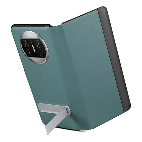 Custodia Portafoglio In Pelle Cover con Supporto GS3 per Huawei Mate X5 Verde