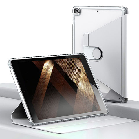 Custodia Portafoglio In Pelle Cover con Supporto H01 per Apple iPad 10.2 (2020) Grigio