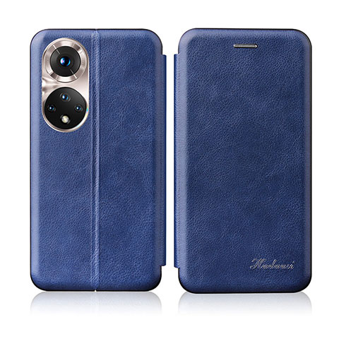 Custodia Portafoglio In Pelle Cover con Supporto H01D per Huawei Honor 50 5G Blu