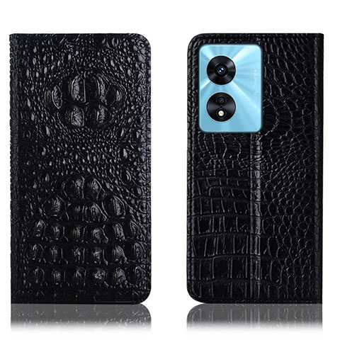 Custodia Portafoglio In Pelle Cover con Supporto H01P per Oppo A1 Pro 5G Nero