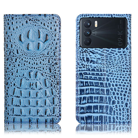 Custodia Portafoglio In Pelle Cover con Supporto H01P per Oppo K9 Pro 5G Cielo Blu