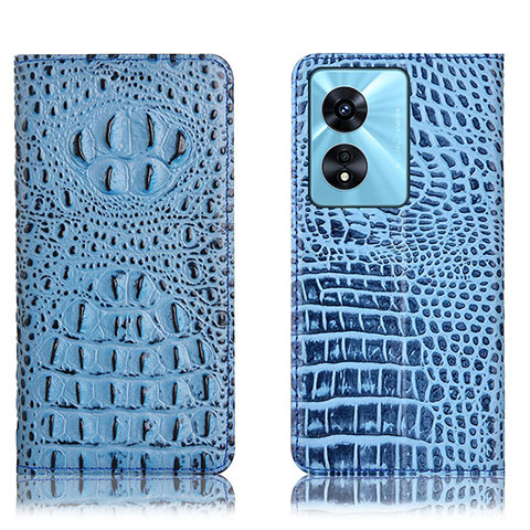 Custodia Portafoglio In Pelle Cover con Supporto H01P per Oppo Reno8 T 5G Cielo Blu