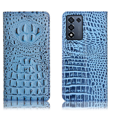 Custodia Portafoglio In Pelle Cover con Supporto H01P per Realme 9 SE 5G Cielo Blu