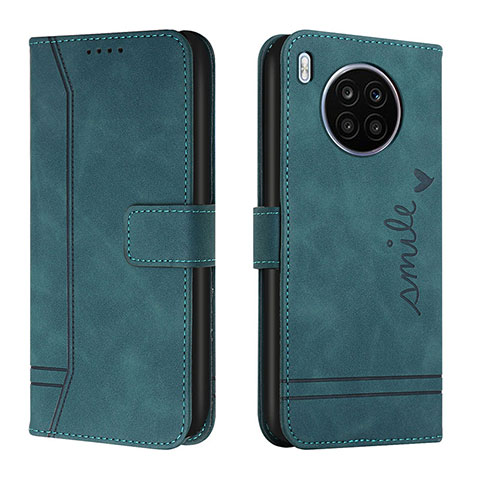 Custodia Portafoglio In Pelle Cover con Supporto H01X per Huawei Honor 50 Lite Verde