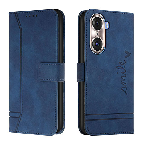 Custodia Portafoglio In Pelle Cover con Supporto H01X per Huawei Honor 60 5G Blu