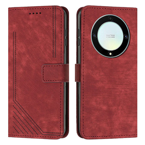 Custodia Portafoglio In Pelle Cover con Supporto H01X per Huawei Honor Magic5 Lite 5G Rosso