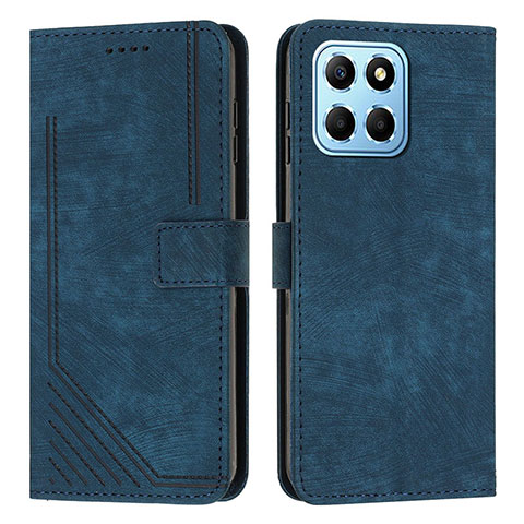 Custodia Portafoglio In Pelle Cover con Supporto H01X per Huawei Honor X6 Blu