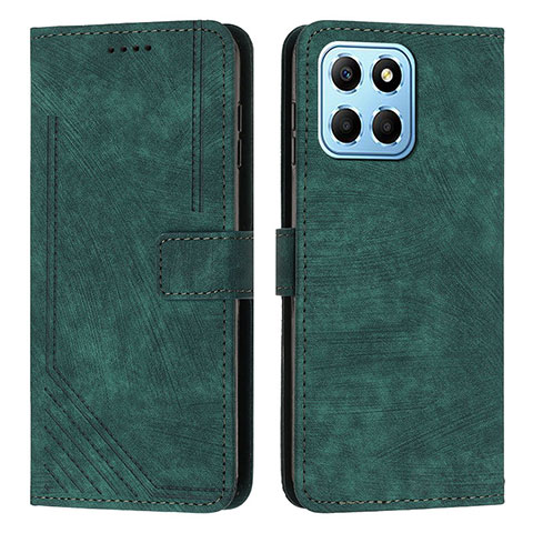 Custodia Portafoglio In Pelle Cover con Supporto H01X per Huawei Honor X6 Verde