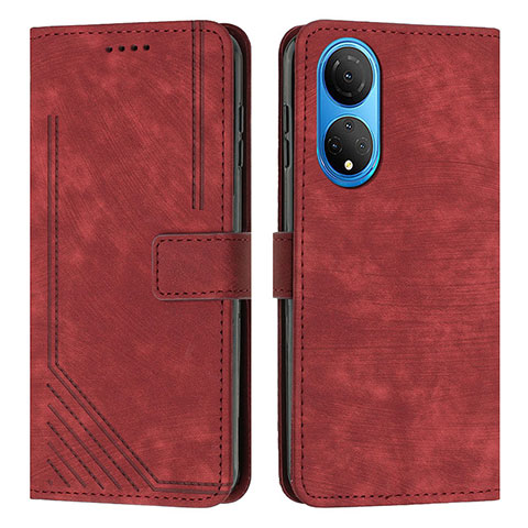 Custodia Portafoglio In Pelle Cover con Supporto H01X per Huawei Honor X7 Rosso