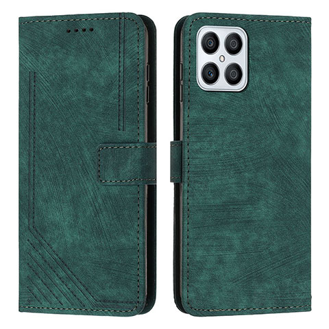 Custodia Portafoglio In Pelle Cover con Supporto H01X per Huawei Honor X8 4G Verde