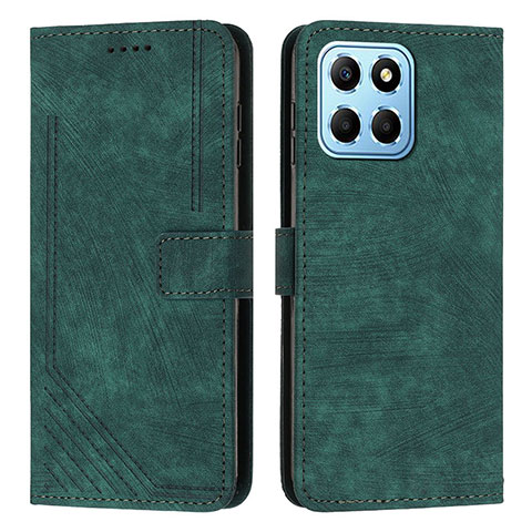 Custodia Portafoglio In Pelle Cover con Supporto H01X per Huawei Honor X8 5G Verde